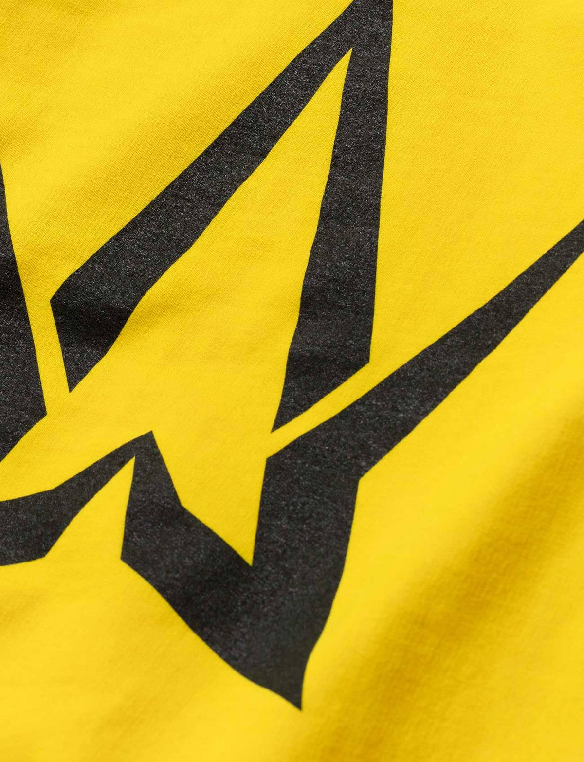 Alan Walker Walkerverse Stage Kids Hoodie back print macro, black Walker star logo screen printed on yellow