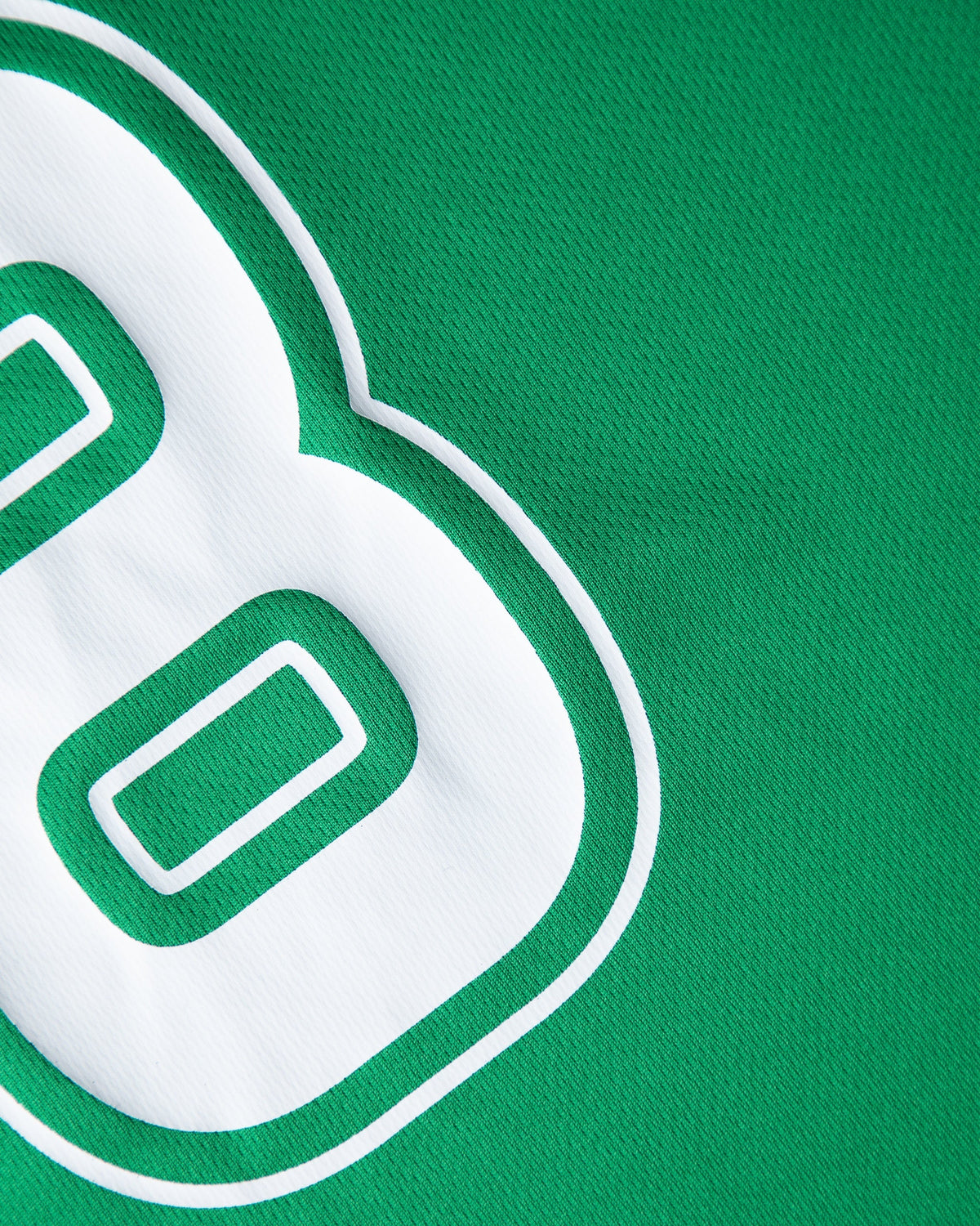 Alan Walker Creator Circle Tribe Jersey detail of the large white outlined number 8 on the green mesh back