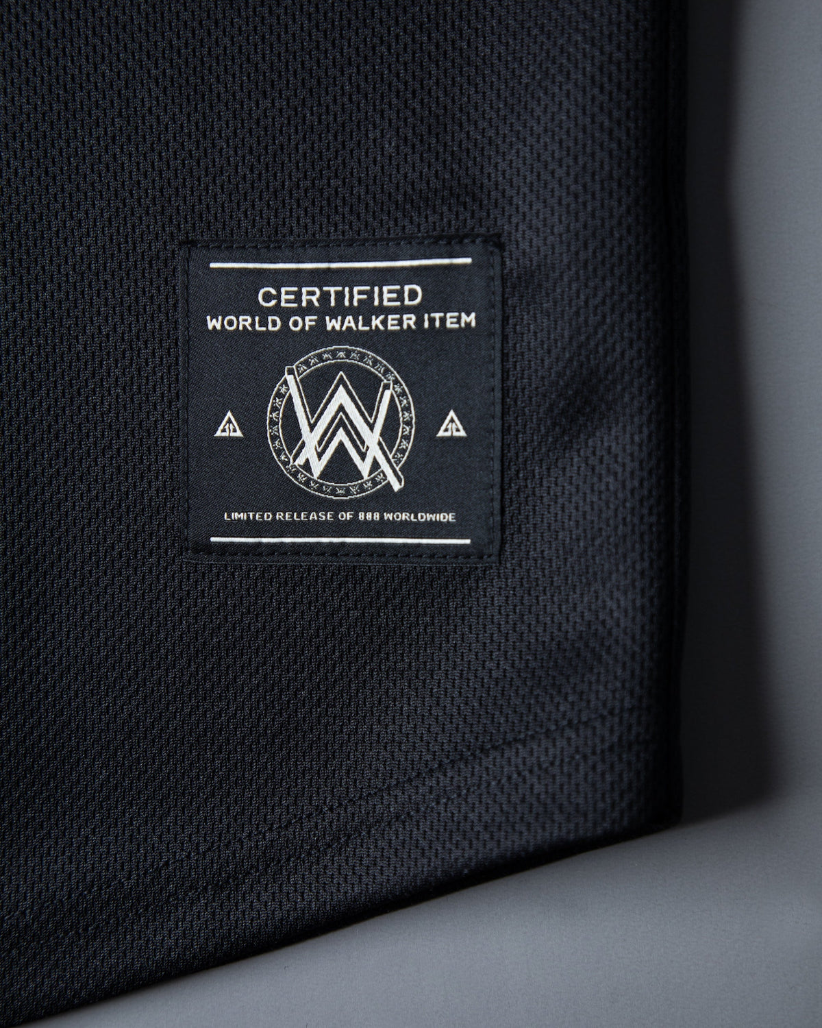 Alan Walker 8 Baseball Jersey inner woven World of Walker label sewn onto the black mesh body
