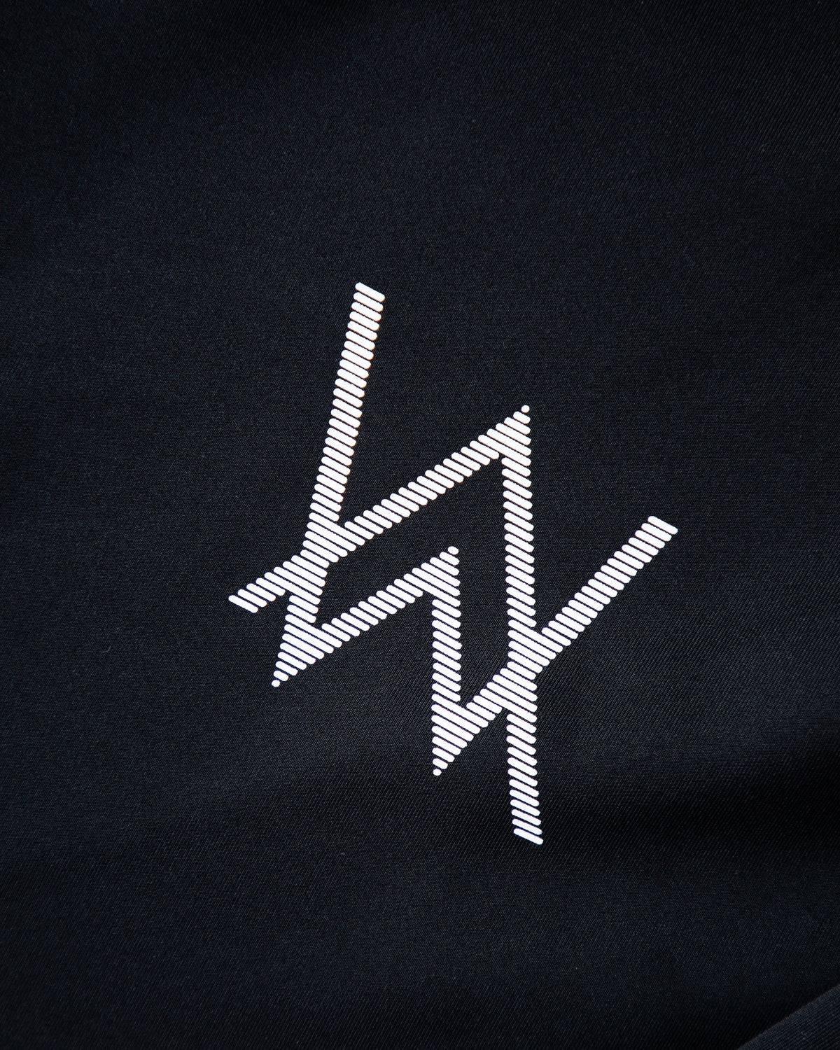 Alan Walker World of Walker Skyline Zip Hoodie logo macro, striped white AW mark printed on black tech fleece
