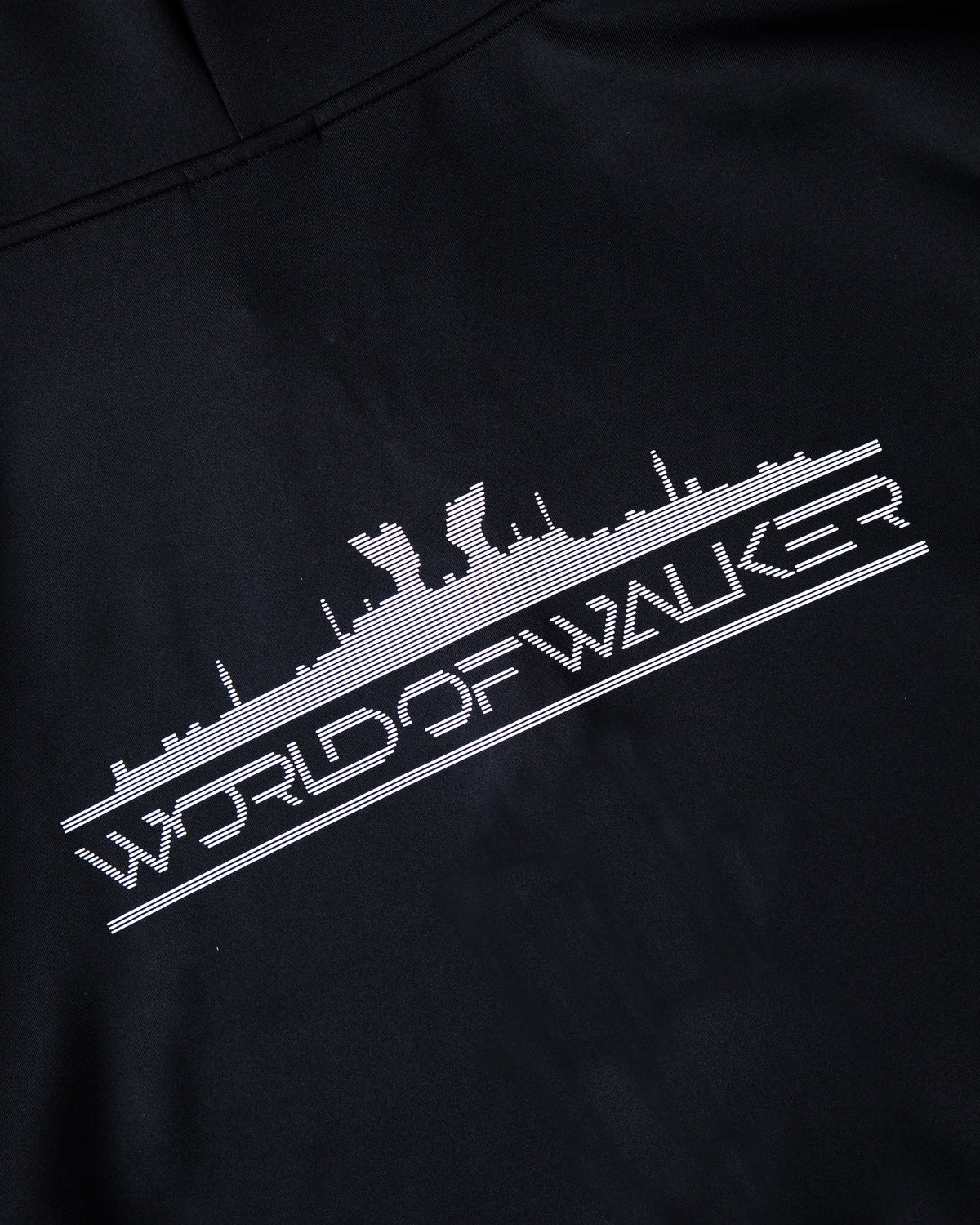 Alan Walker World of Walker Skyline Zip Hoodie skyline graphic close-up, white city print with World of Walker text