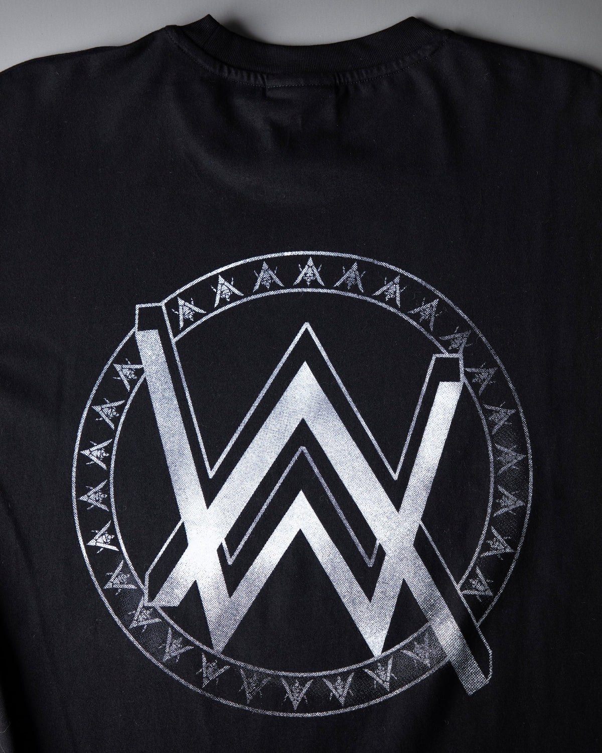 Alan Walker Monster Core Longsleeve upper back view, silver AW logo in a runic circle below the collar